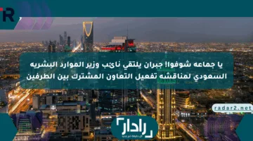 يا جماعة شوفوا! جبران يلتقي نائب وزير الموارد البشرية السعودي لمناقشة تفعيل التعاون المشترك بين الطرفين
